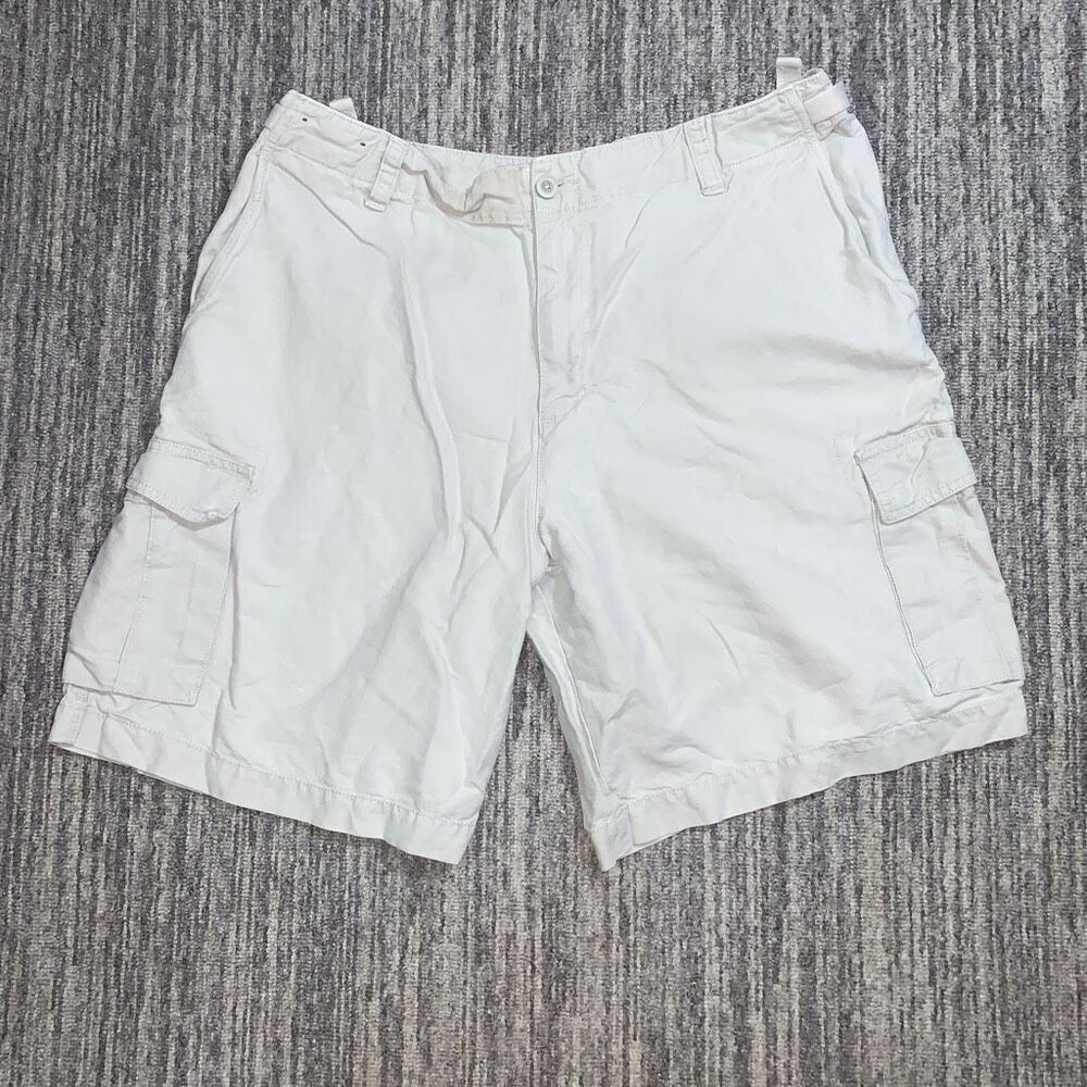 Merona Women’s 38 Linen Blend White Floral Lined Cargo Style‎ Shorts Pockets
